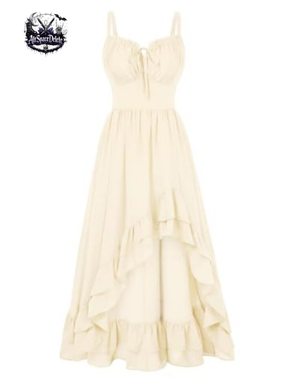 Renaissance Corset Sundress Chiffon High Low Pirate Costume Dress